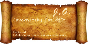 Javorniczky Oszlár névjegykártya